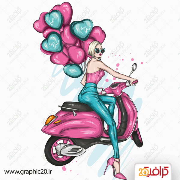 وکتورفشن دخترانه با موتور سیکلت